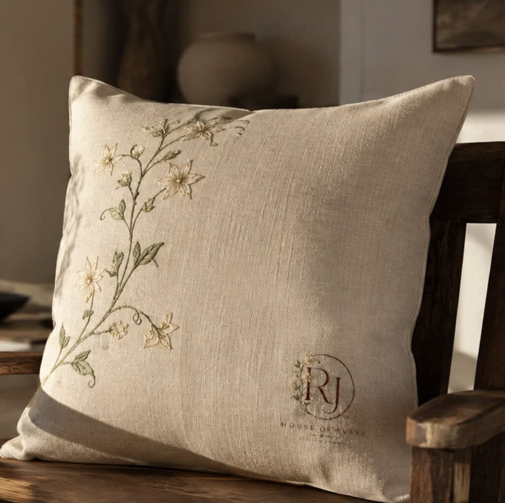 Golden Clematis Cushion